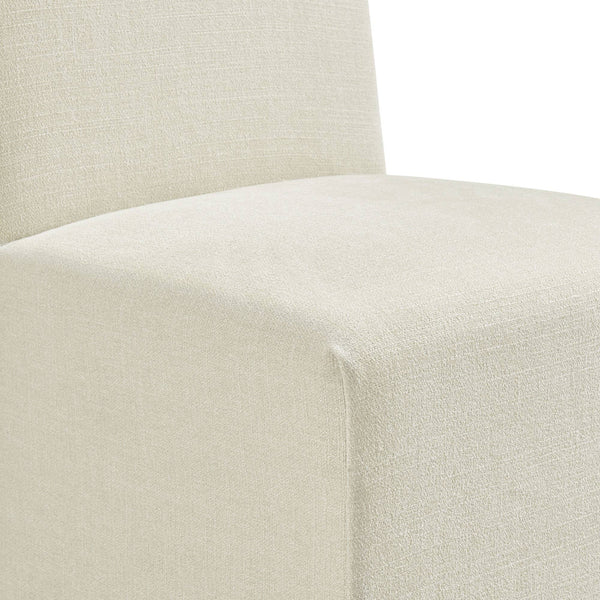 Modway Furniture Aster Parsons Dining Chairs with Slub Weave Slipcover and Foam Cushion Set of 2 White EEI-7762-ECR