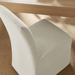 Modway Furniture Aster Parsons Dining Chairs with Slub Weave Slipcover and Foam Cushion Set of 2 White EEI-7762-ECR