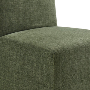 Modway Furniture Aster Parsons Dining Chairs with Slub Weave Slipcover and Foam Cushion Set of 2 Green EEI-7762-FOL