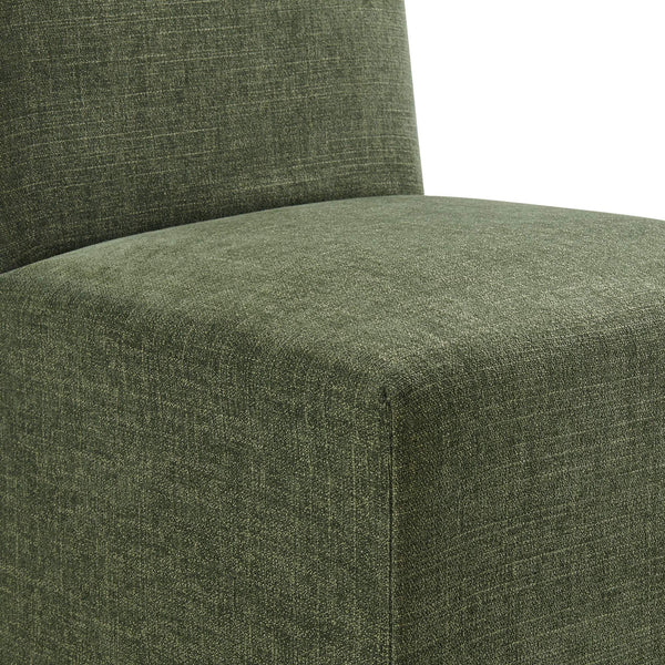 Modway Furniture Aster Parsons Dining Chairs with Slub Weave Slipcover and Foam Cushion Set of 2 Green EEI-7762-FOL