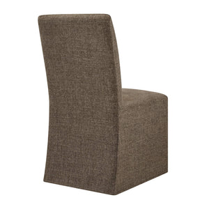 Modway Furniture Aster Parsons Dining Chairs with Slub Weave Slipcover and Foam Cushion Set of 2 Brown EEI-7762-MOC