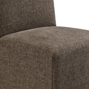 Modway Furniture Aster Parsons Dining Chairs with Slub Weave Slipcover and Foam Cushion Set of 2 Brown EEI-7762-MOC