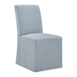 Modway Furniture Aster Parsons Dining Chairs with Slub Weave Slipcover and Foam Cushion Set of 2 Blue EEI-7762-SKY