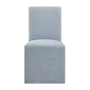 Modway Furniture Aster Parsons Dining Chairs with Slub Weave Slipcover and Foam Cushion Set of 2 Blue EEI-7762-SKY