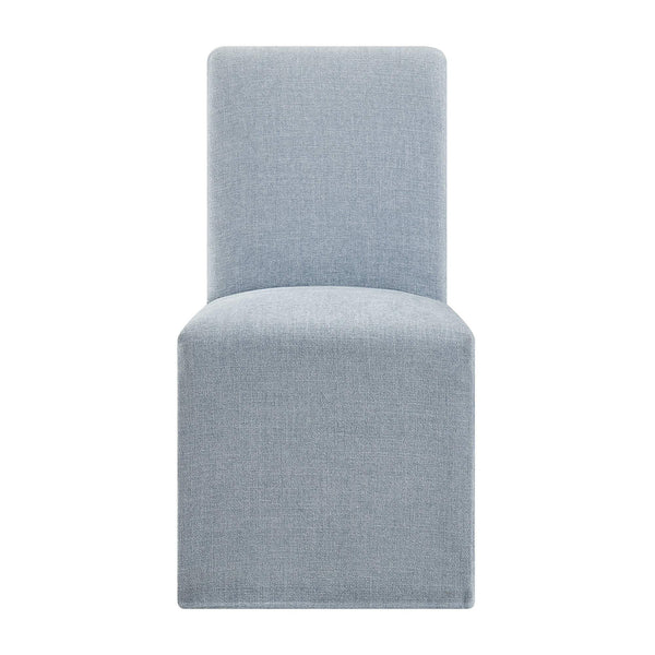 Modway Furniture Aster Parsons Dining Chairs with Slub Weave Slipcover and Foam Cushion Set of 2 Blue EEI-7762-SKY
