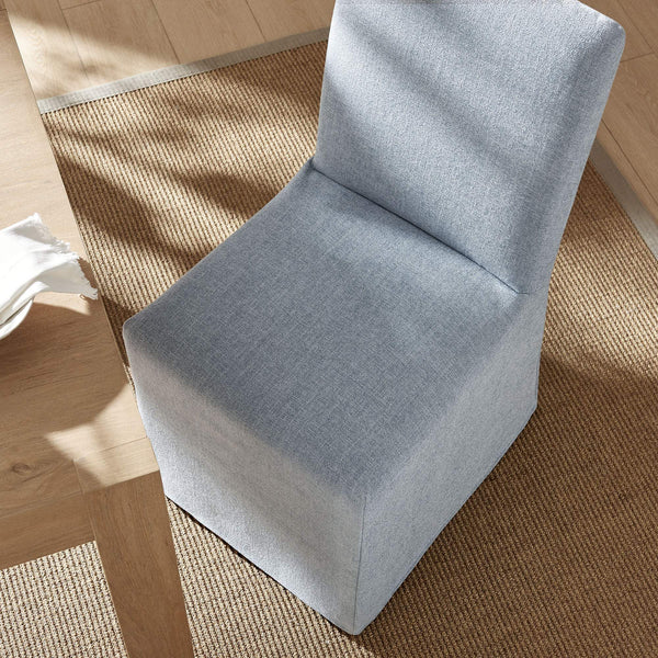 Modway Furniture Aster Parsons Dining Chairs with Slub Weave Slipcover and Foam Cushion Set of 2 Blue EEI-7762-SKY