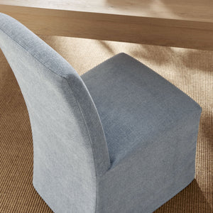 Modway Furniture Aster Parsons Dining Chairs with Slub Weave Slipcover and Foam Cushion Set of 2 Blue EEI-7762-SKY