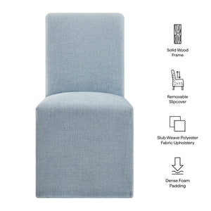 Modway Furniture Aster Parsons Dining Chairs with Slub Weave Slipcover and Foam Cushion Set of 2 Blue EEI-7762-SKY