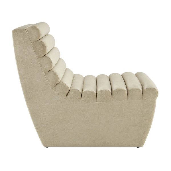 Modway Furniture Corbin Channel Tufted Armless Lounge Chair in Performance Fleece for Modern Spaces Gray EEI-7763-BSQ