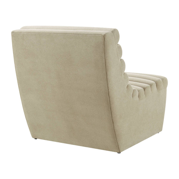 Modway Furniture Corbin Channel Tufted Armless Lounge Chair in Performance Fleece for Modern Spaces Gray EEI-7763-BSQ