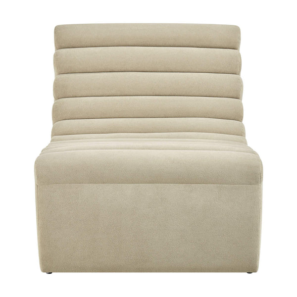 Modway Furniture Corbin Channel Tufted Armless Lounge Chair in Performance Fleece for Modern Spaces Gray EEI-7763-BSQ