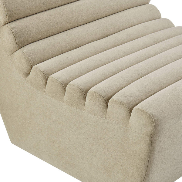 Modway Furniture Corbin Channel Tufted Armless Lounge Chair in Performance Fleece for Modern Spaces Gray EEI-7763-BSQ