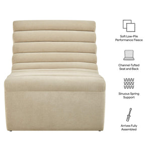 Modway Furniture Corbin Channel Tufted Armless Lounge Chair in Performance Fleece for Modern Spaces Gray EEI-7763-BSQ