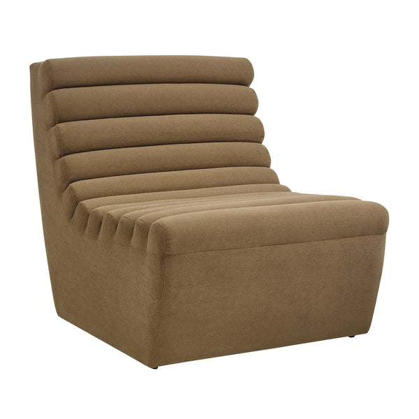 Modway Furniture Corbin Channel Tufted Armless Lounge Chair in Performance Fleece for Modern Spaces Brown EEI-7763-LTT
