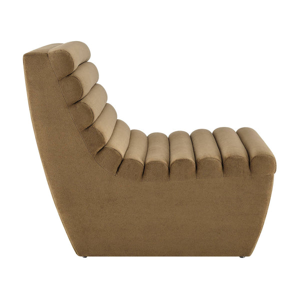 Modway Furniture Corbin Channel Tufted Armless Lounge Chair in Performance Fleece for Modern Spaces Brown EEI-7763-LTT