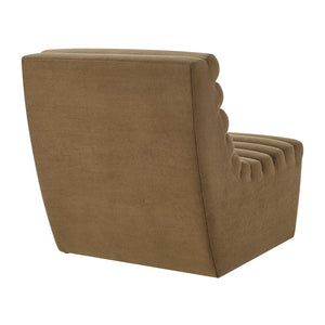 Modway Furniture Corbin Channel Tufted Armless Lounge Chair in Performance Fleece for Modern Spaces Brown EEI-7763-LTT