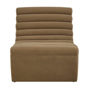 Modway Furniture Corbin Channel Tufted Armless Lounge Chair in Performance Fleece for Modern Spaces Brown EEI-7763-LTT
