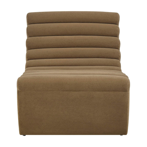 Modway Furniture Corbin Channel Tufted Armless Lounge Chair in Performance Fleece for Modern Spaces Brown EEI-7763-LTT