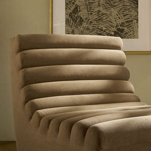 Modway Furniture Corbin Channel Tufted Armless Lounge Chair in Performance Fleece for Modern Spaces Brown EEI-7763-LTT