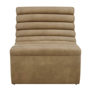 Modway Furniture Corbin Vegan Leather Channel Tufted Armless Lounge Chair for Modern Living Rooms EEI-7764-TST