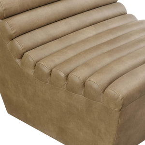 Modway Furniture Corbin Vegan Leather Channel Tufted Armless Lounge Chair for Modern Living Rooms EEI-7764-TST