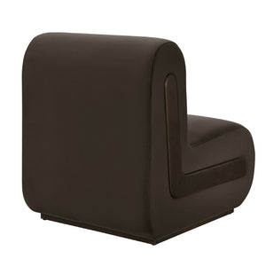 Modway Furniture Denby Modway Performance Velvet Lounge Chair with Wood Inlay Base for Living Rooms Chocolate Brown EEI-7766-CHB