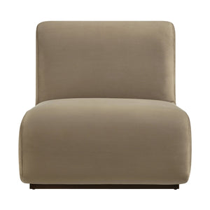 Modway Furniture Denby Modway Performance Velvet Lounge Chair with Wood Inlay Base for Living Rooms Taupe EEI-7766-TAU