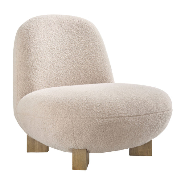 Modway Furniture Norwood Bean Shaped Accent Chair in Plush Faux Mohair with Ash Wood Feet Red EEI-7767-PTL