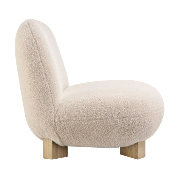 Modway Furniture Norwood Bean Shaped Accent Chair in Plush Faux Mohair with Ash Wood Feet Red EEI-7767-PTL