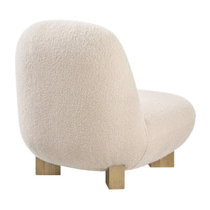 Modway Furniture Norwood Bean Shaped Accent Chair in Plush Faux Mohair with Ash Wood Feet Red EEI-7767-PTL