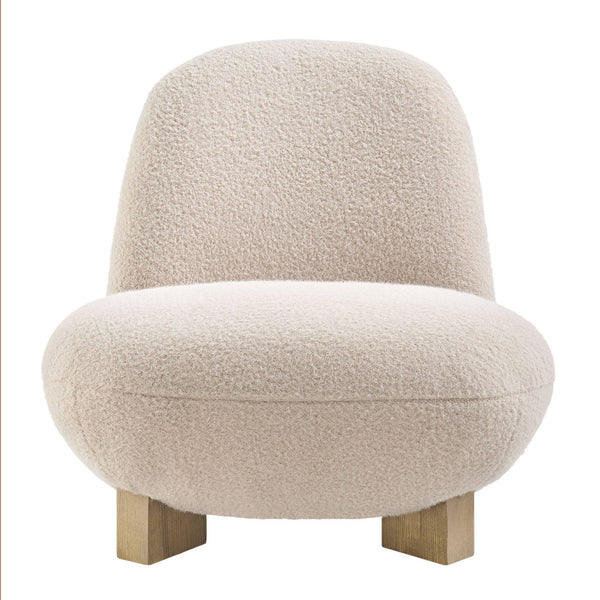 Modway Furniture Norwood Bean Shaped Accent Chair in Plush Faux Mohair with Ash Wood Feet Red EEI-7767-PTL