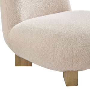 Modway Furniture Norwood Bean Shaped Accent Chair in Plush Faux Mohair with Ash Wood Feet Red EEI-7767-PTL