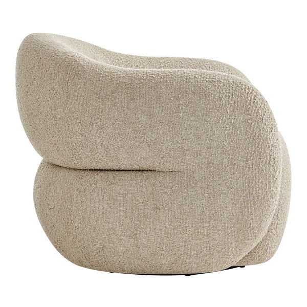 Modway Furniture Selby Swivel Accent Chair Woven Nubby Fabric Rounded Wrap Arms Living Room Seat White EEI-7770-LIN