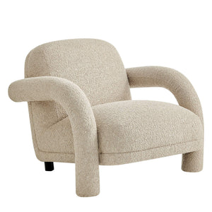 Modway Furniture Ferris Sculptural Woven Lounge Chair with Arched Arms for Casual Living Rooms Brown EEI-7771-LIN