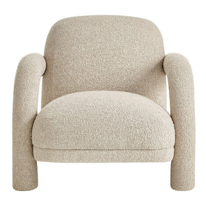 Modway Furniture Ferris Sculptural Woven Lounge Chair with Arched Arms for Casual Living Rooms Brown EEI-7771-LIN