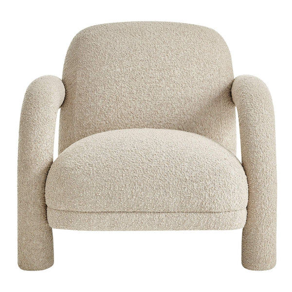 Modway Furniture Ferris Sculptural Woven Lounge Chair with Arched Arms for Casual Living Rooms Brown EEI-7771-LIN
