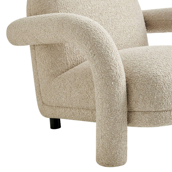 Modway Furniture Ferris Sculptural Woven Lounge Chair with Arched Arms for Casual Living Rooms Brown EEI-7771-LIN