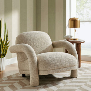Modway Furniture Ferris Sculptural Woven Lounge Chair with Arched Arms for Casual Living Rooms Brown EEI-7771-LIN