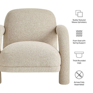 Modway Furniture Ferris Sculptural Woven Lounge Chair with Arched Arms for Casual Living Rooms Brown EEI-7771-LIN