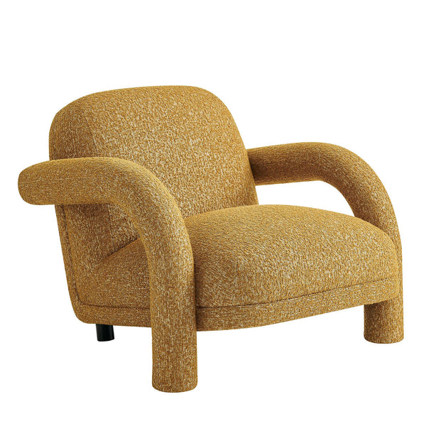 Modway Furniture Ferris Sculptural Woven Lounge Chair with Arched Arms for Casual Living Rooms Yellow EEI-7771-MRD
