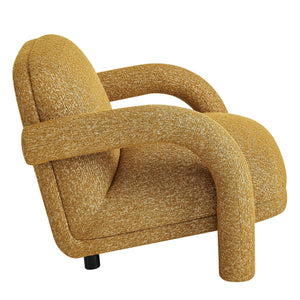 Modway Furniture Ferris Sculptural Woven Lounge Chair with Arched Arms for Casual Living Rooms Yellow EEI-7771-MRD