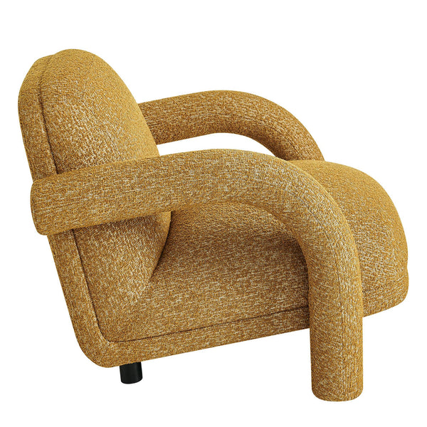 Modway Furniture Ferris Sculptural Woven Lounge Chair with Arched Arms for Casual Living Rooms Yellow EEI-7771-MRD