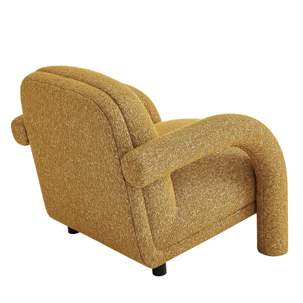 Modway Furniture Ferris Sculptural Woven Lounge Chair with Arched Arms for Casual Living Rooms Yellow EEI-7771-MRD