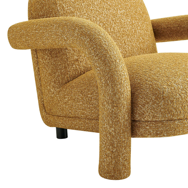 Modway Furniture Ferris Sculptural Woven Lounge Chair with Arched Arms for Casual Living Rooms Yellow EEI-7771-MRD