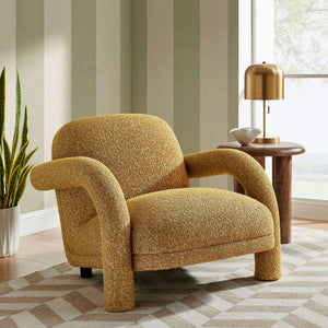 Modway Furniture Ferris Sculptural Woven Lounge Chair with Arched Arms for Casual Living Rooms Yellow EEI-7771-MRD