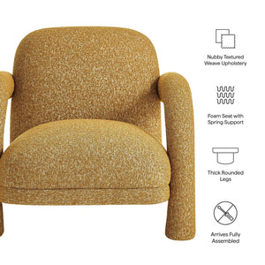 Modway Furniture Ferris Sculptural Woven Lounge Chair with Arched Arms for Casual Living Rooms Yellow EEI-7771-MRD