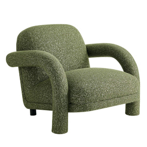 Modway Furniture Ferris Sculptural Woven Lounge Chair with Arched Arms for Casual Living Rooms Green EEI-7771-OLI