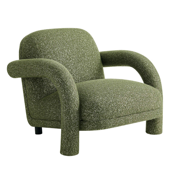 Modway Furniture Ferris Sculptural Woven Lounge Chair with Arched Arms for Casual Living Rooms Green EEI-7771-OLI