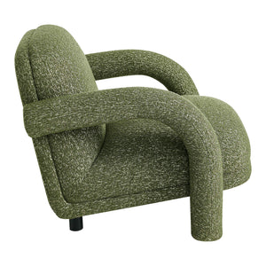 Modway Furniture Ferris Sculptural Woven Lounge Chair with Arched Arms for Casual Living Rooms Green EEI-7771-OLI