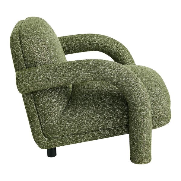Modway Furniture Ferris Sculptural Woven Lounge Chair with Arched Arms for Casual Living Rooms Green EEI-7771-OLI